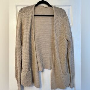 EILEEN FISHER linen blend waterfall open front cardigan